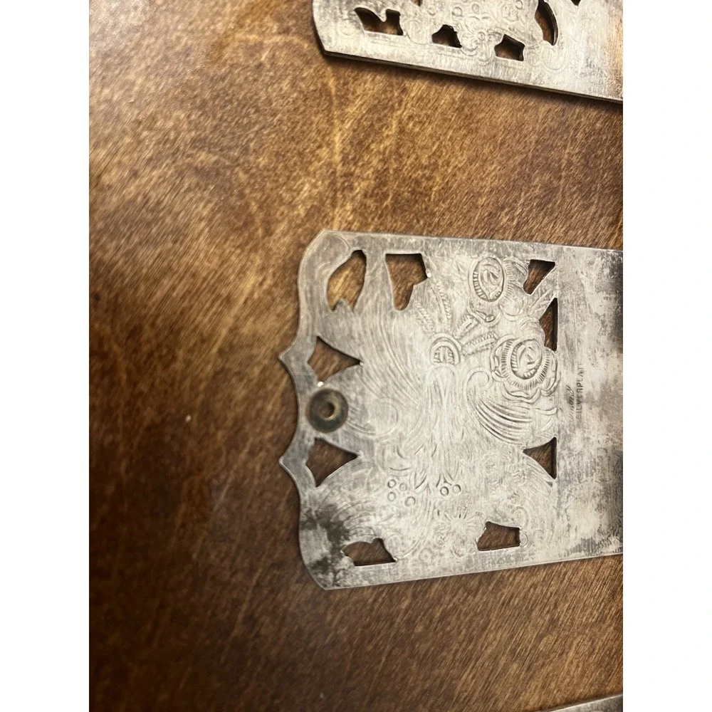 Adjustable Silver Plated Footed  Trivet Stand